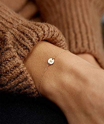 Personalized Layered Coin Letter Bracelet for Women