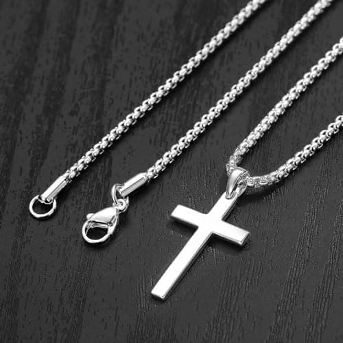 S925 Sterling Silver Cross Necklace for Men & Women