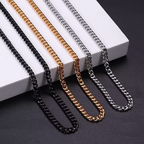 Ursteel 3 Pcs Chain Necklace for Men, Gifts Jewelry