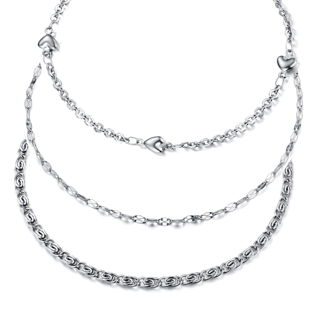 Hoduar Women's Stainless Steel Ankle Bracelet Set