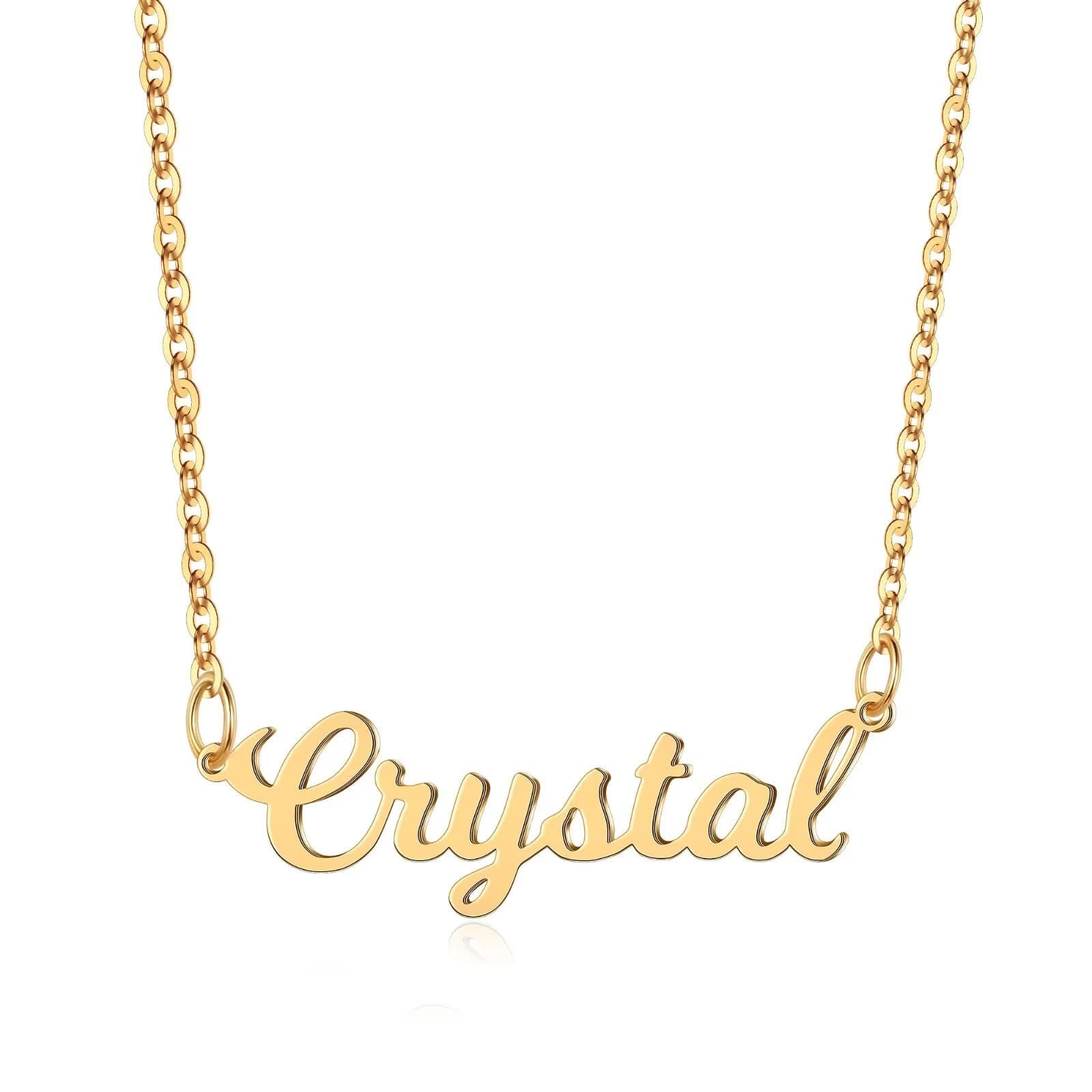 Personalized 14K Gold Plated Name Necklace - Customized Jewelry Gifts for Women