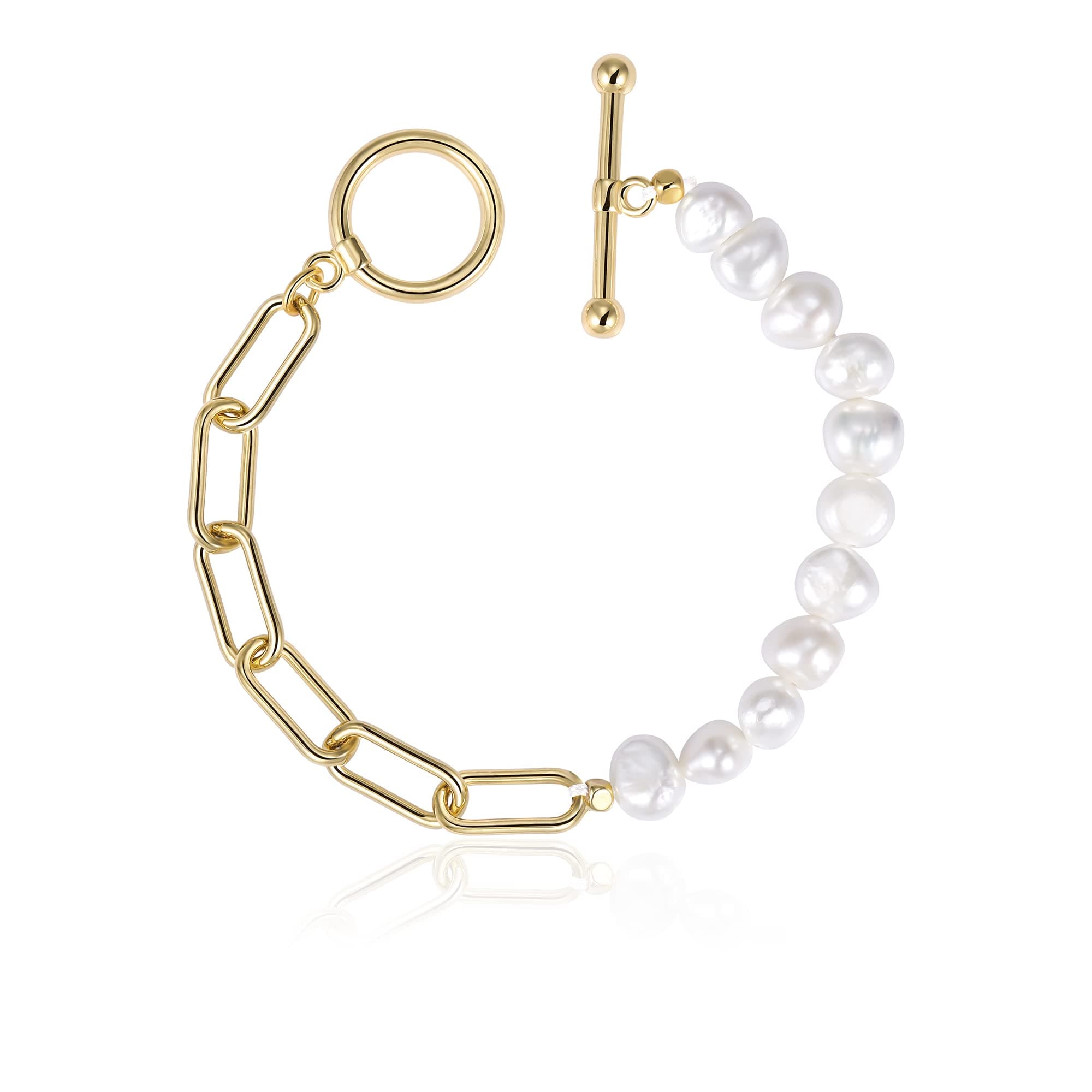 Cowlyn Paperclip Pearl Bracelet for Women