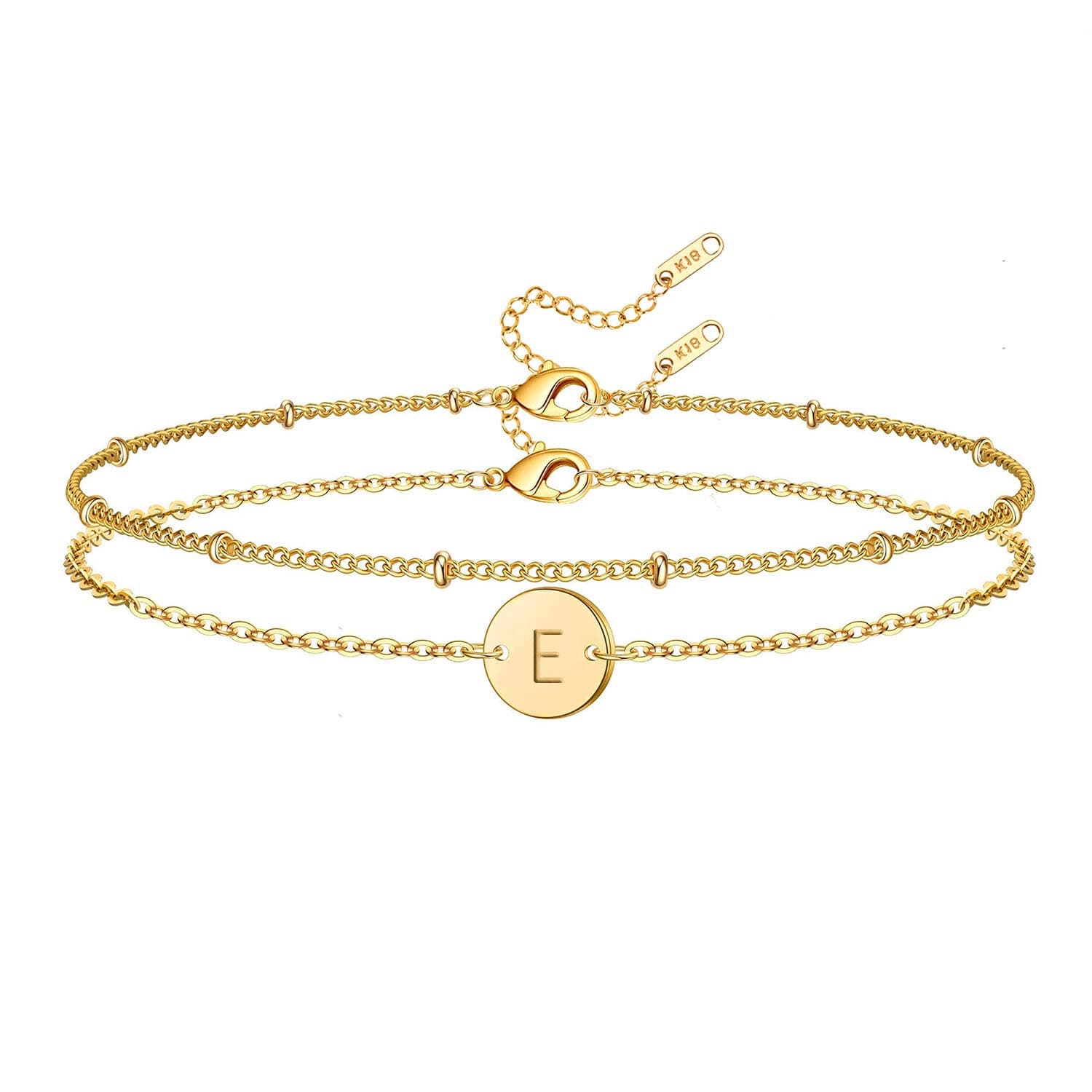 Personalized Name Bracelet for Women, 18K Gold Plated Stainless Steel