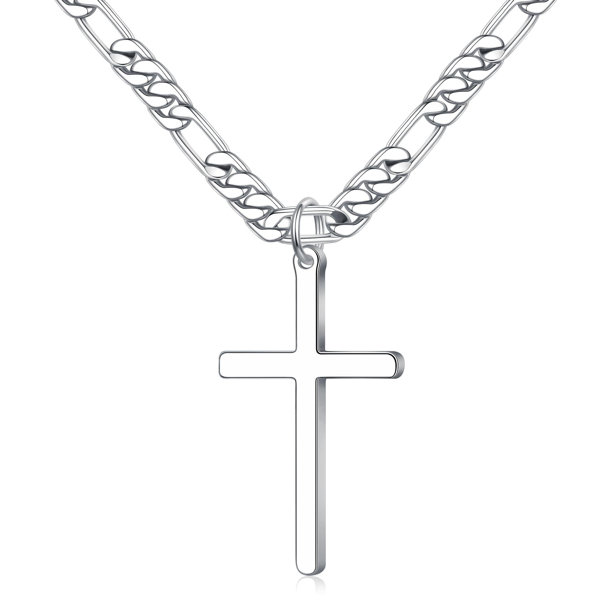 Premium Sterling Silver Cross Necklace for Men and Women